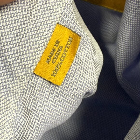 Robert Talbott Carmel Oxford Dress Shirt 15 1/5 R Blue Cotton Medium - Picture 7 of 8